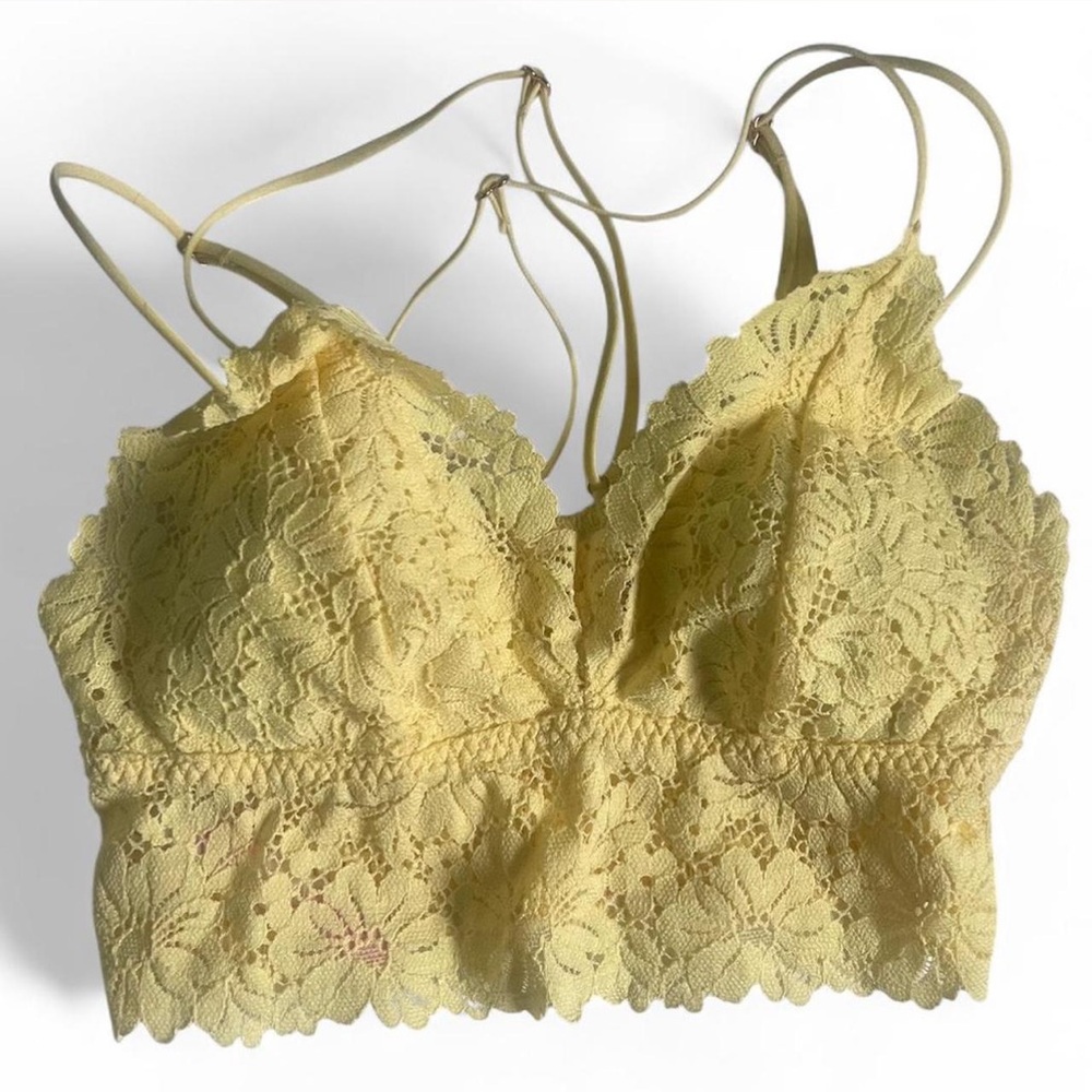 Victoria's Secret Light Yellow Lace Bralette